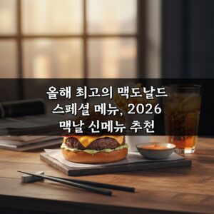 올해 최고의 맥도날드 스페셜 메뉴, 2026 맥날 신메뉴 추천