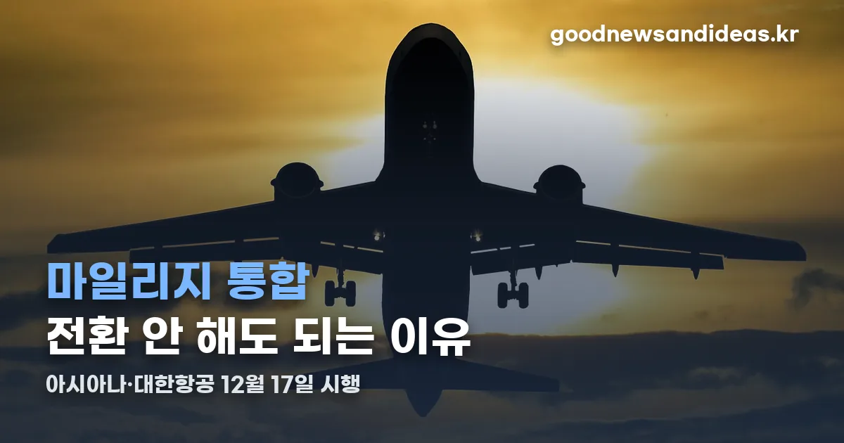 아시아나 대한항공 마일리지 통합 정리 썸네일
