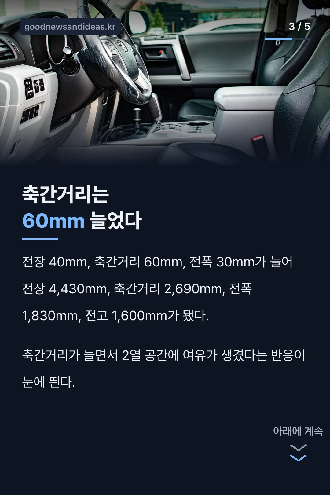 커진 축간거리