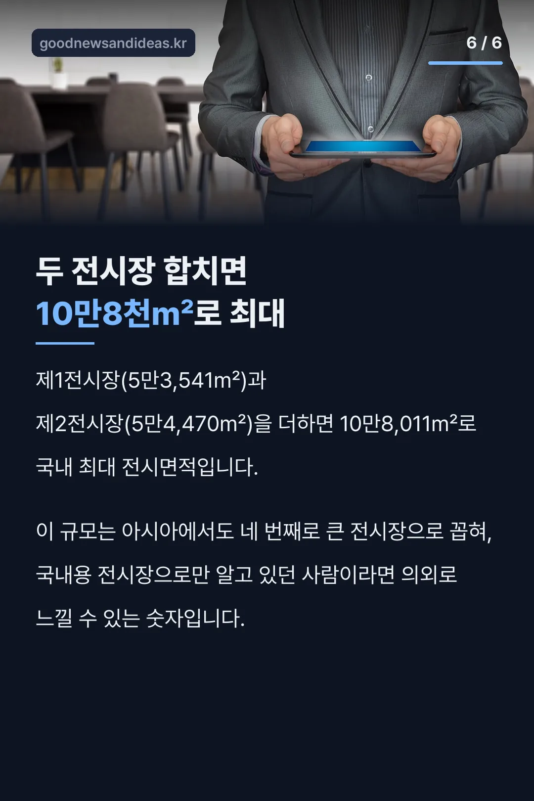 전시면적 합계 10만8천㎡ 기록